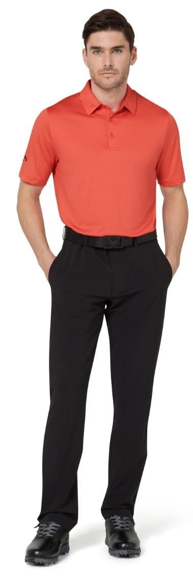 Callaway Swing Tech Tour Fit Solid polo homme, spiced coral