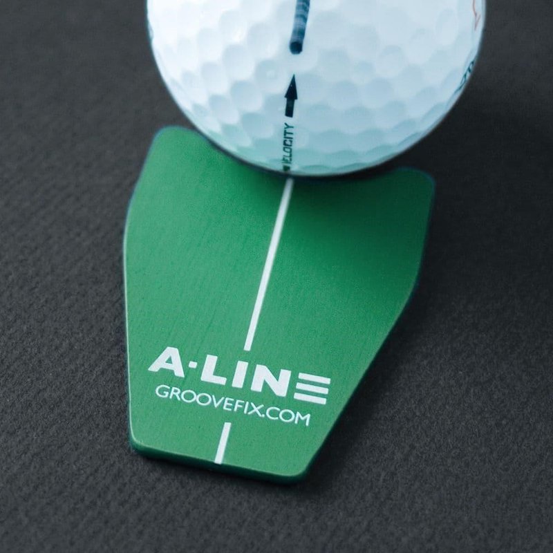 GrooveFix A-Line marqueur de balle et aide à l'alignement au putting, vert