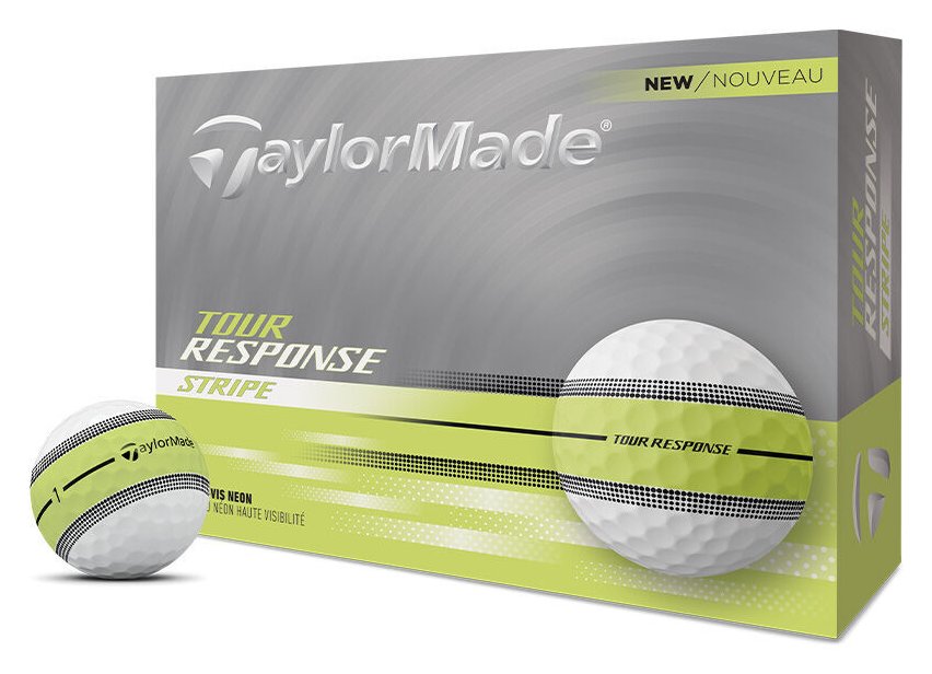 TaylorMade Tour Response Neon Stripe balles de golf (12 balles), jaune