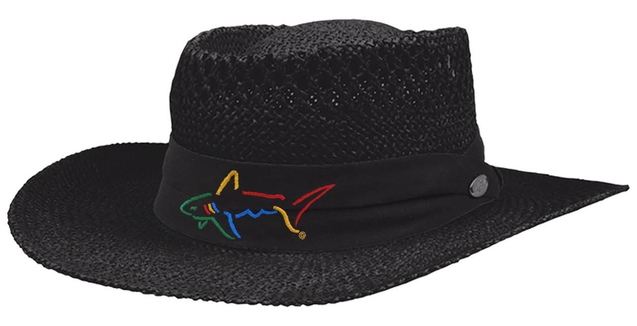 Greg Norman Signature Straw Hat, noir