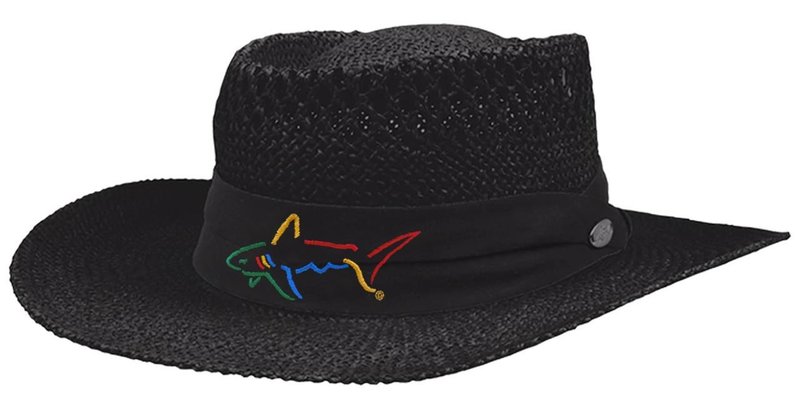Greg Norman Signature Straw Hat, noir