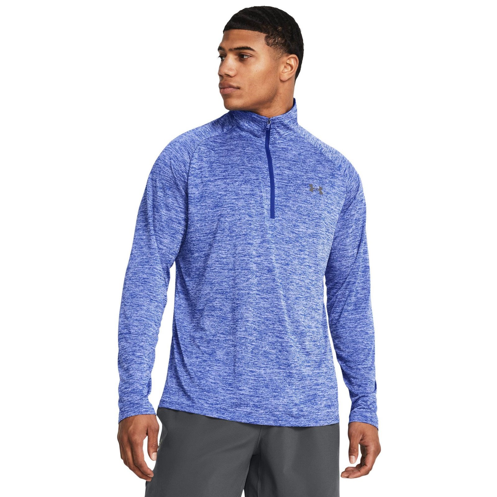 Under Armour Tech 2.0 1/2 Zip t-shirt manches longues homme, royal white