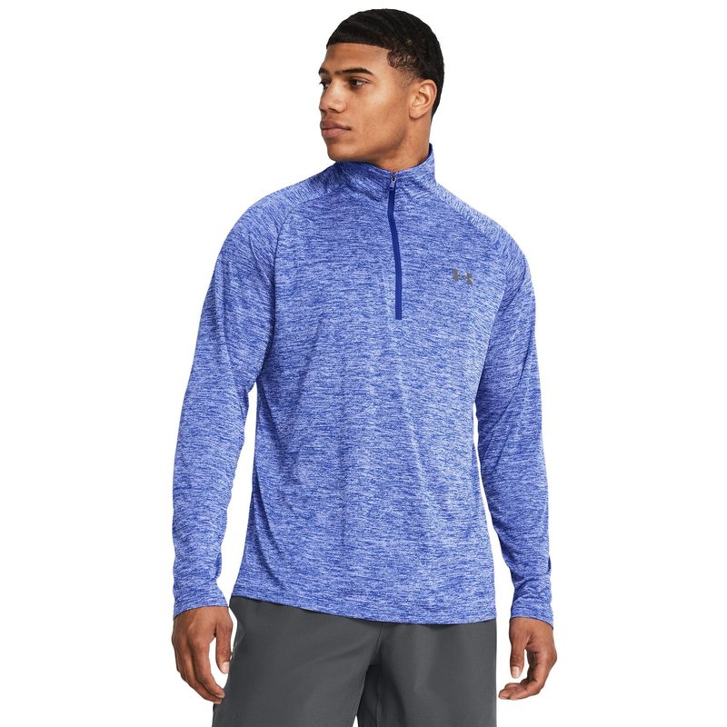 Under Armour Tech 2.0 1/2 Zip t-shirt manches longues homme, royal white