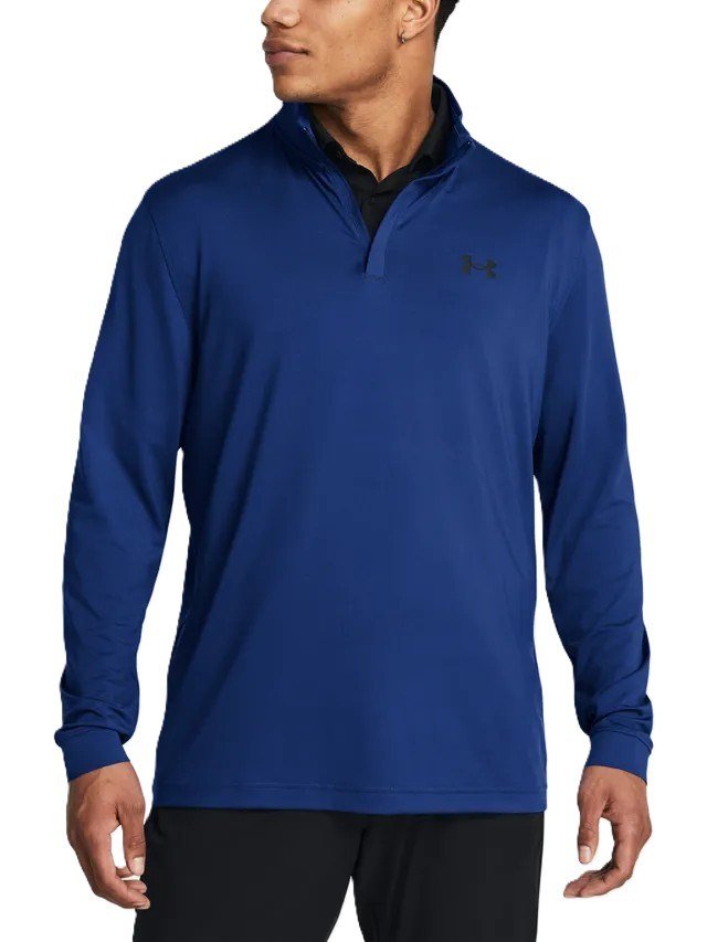 Under Armour Playoff 1/4 Zip sweat homme, tech blue/black