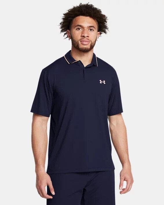 Under Armour Iso-Chill polo homme, midnight navy/flare orange