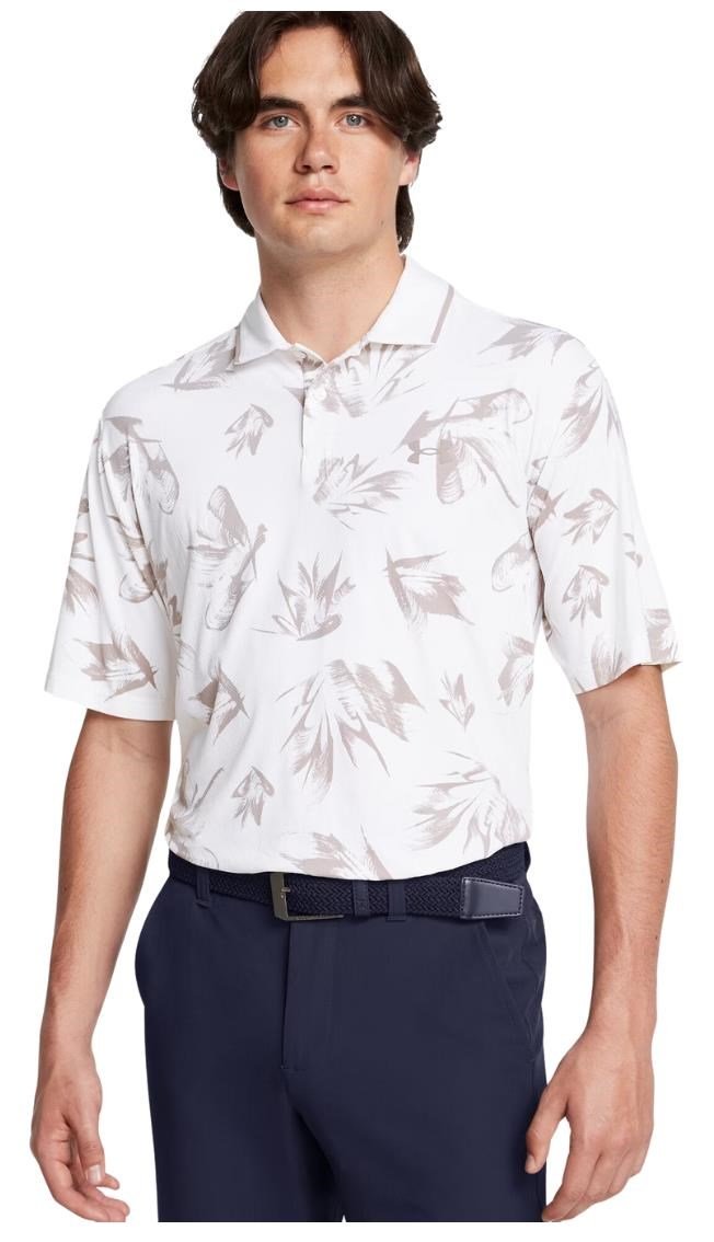 Under Armour Iso-Chill Edge polo homme, blanc/tetra gray