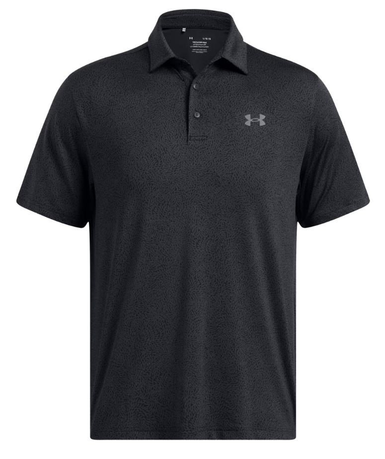 Under Armour Playoff 3.0 Printed polo homme, noir/anthracite/castlerock