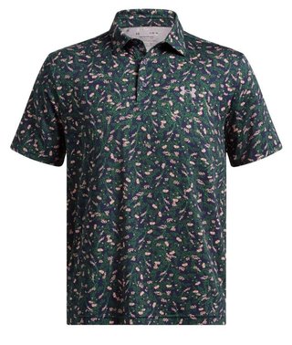 Under Armour Playoff 3.0 Printed polo homme, midnight navy/forest green/tetra gray