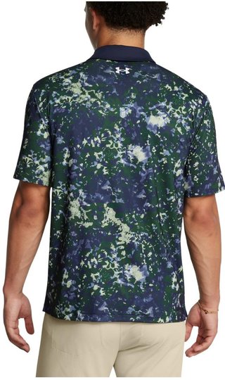 Under Armour T2G Printed polo homme, retro green/midnight navy