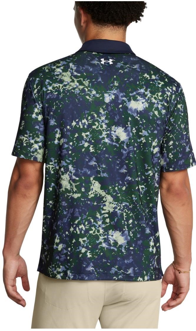 Under Armour T2G Printed polo homme, retro green/midnight navy