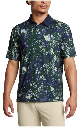 Under Armour T2G Printed polo homme, retro green/midnight navy