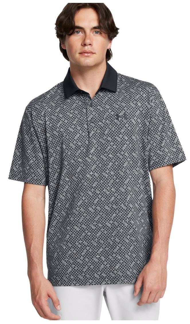 Under Armour Playoff 3.0 Check Jacquard polo homme, noir/blanc