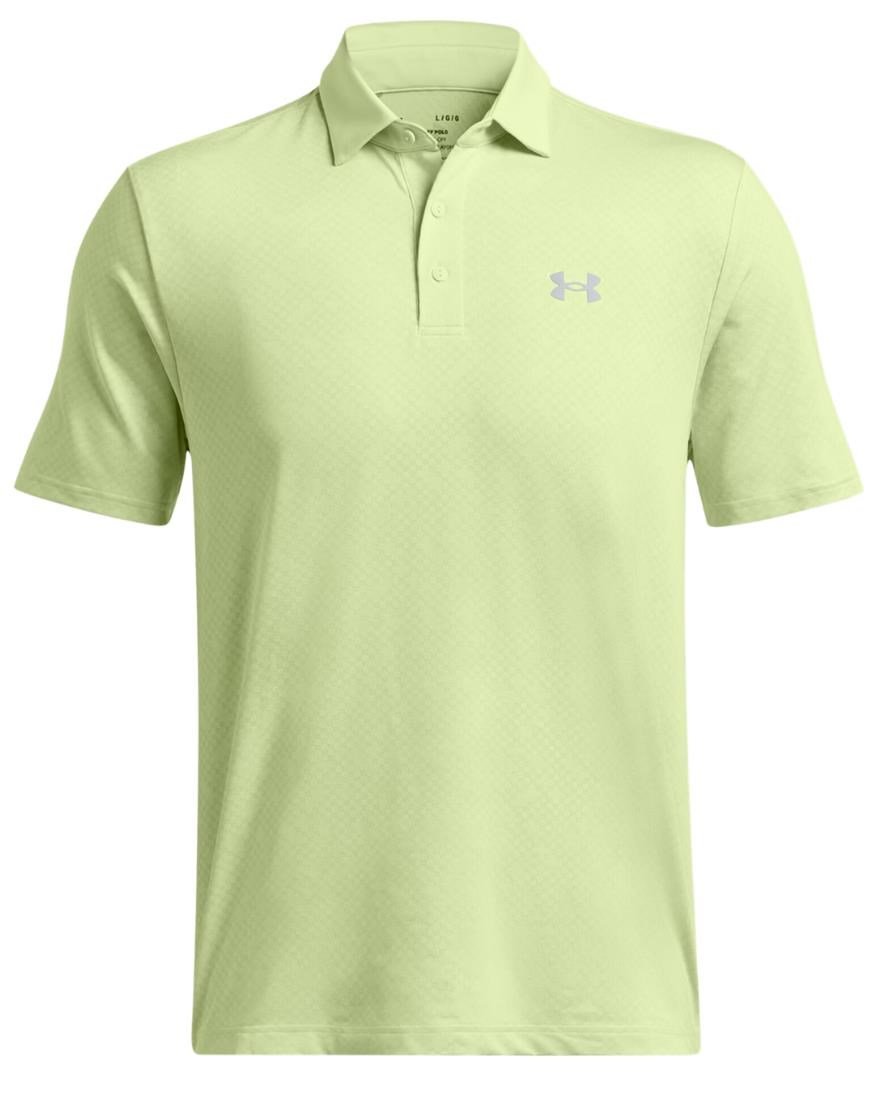 Under Armour Playoff 3.0 Check Jacquard polo homme, retro green/white/forest green