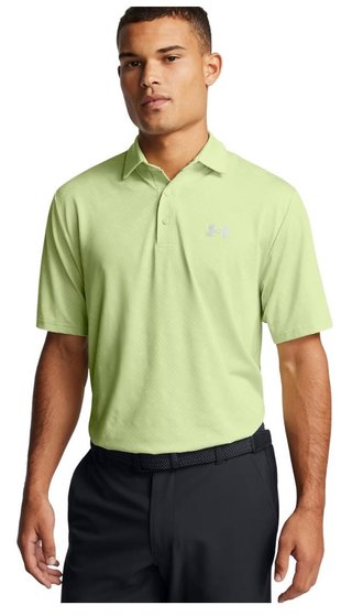 Under Armour Playoff 3.0 Check Jacquard polo homme, retro green/white/forest green