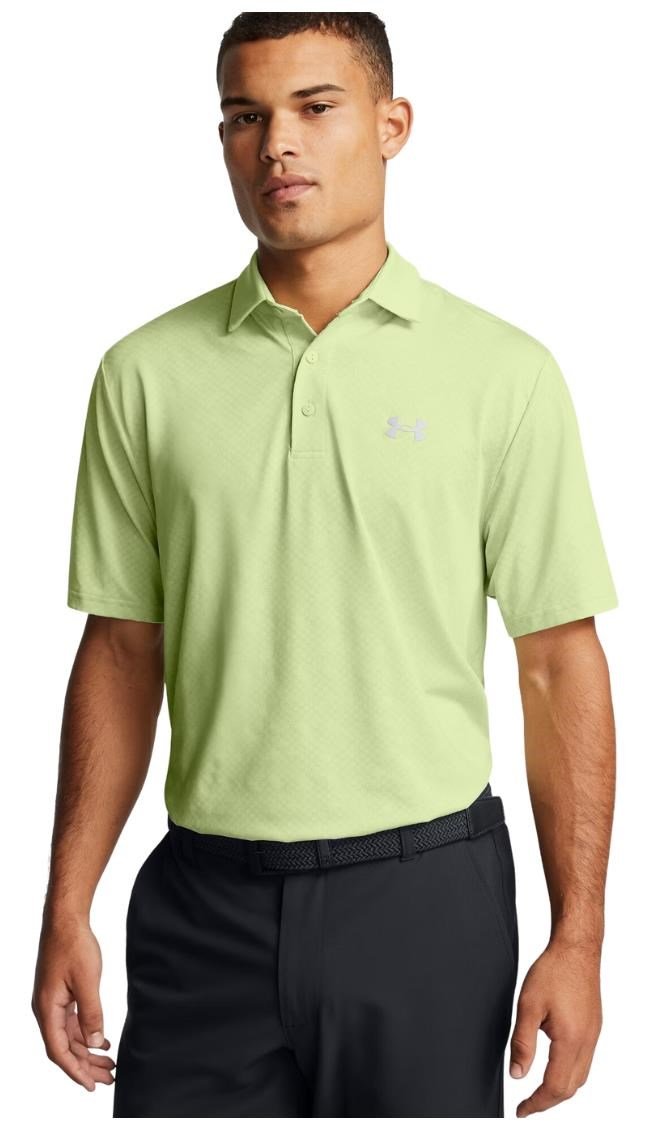 Under Armour Playoff 3.0 Check Jacquard polo homme, retro green/white/forest green