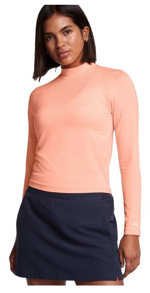 Under Armour Drive Long Sleeve Mock t-shirt femme manches longues, orange flamboyant