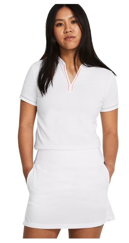 Under Armour Playoff 3.0 Novelty polo femme, blanc/orange flarer