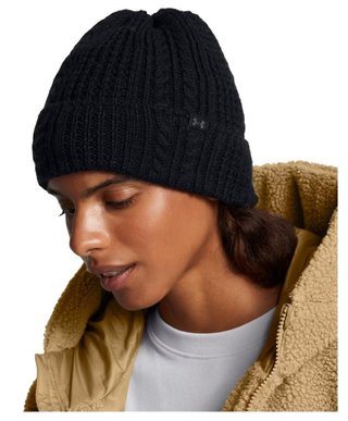 Under Armour Halftime Cable Knit bonnet femme, noir