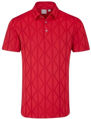PING Lenny Jacquard polo homme, rich red