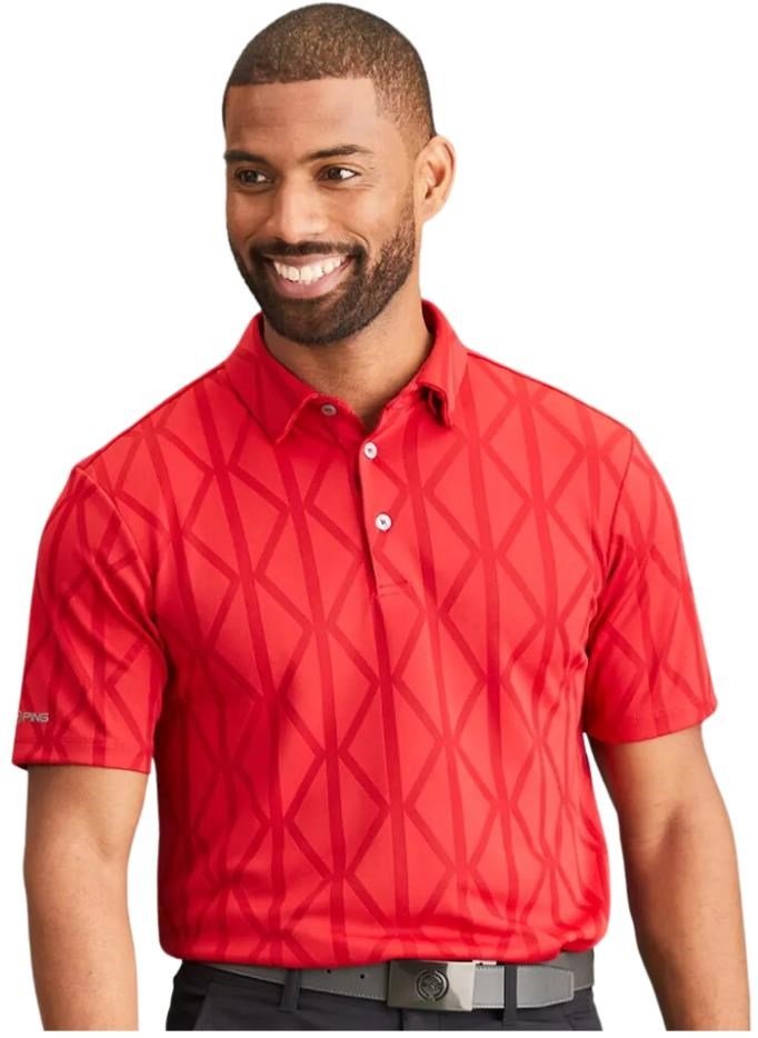 PING Lenny Jacquard polo homme, rich red