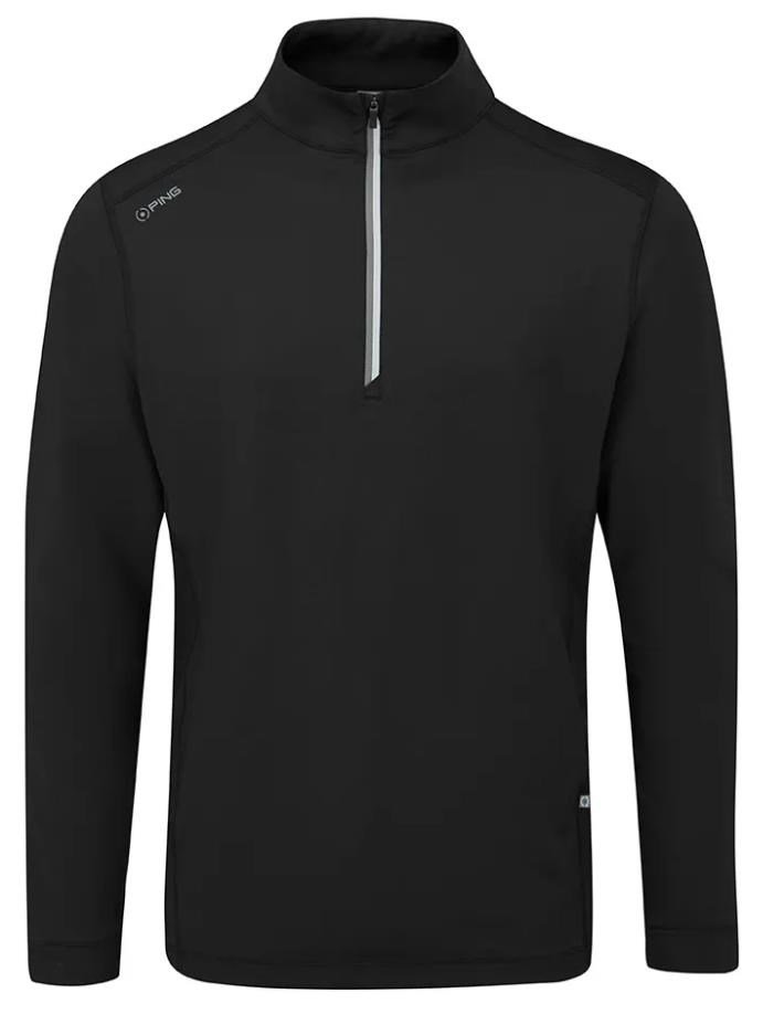 PING Latham Half Zip pull homme mi-couche, noir