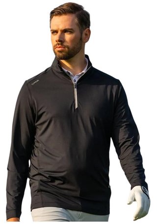 PING Latham Half Zip pull homme mi-couche, noir