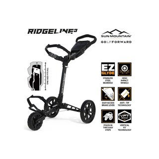 Sun Mountain Ridgeline 3 chariot de golf manuel, noir