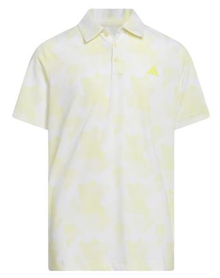 Adidas Printed Scripted junior polo, blanc/jaune poudre
