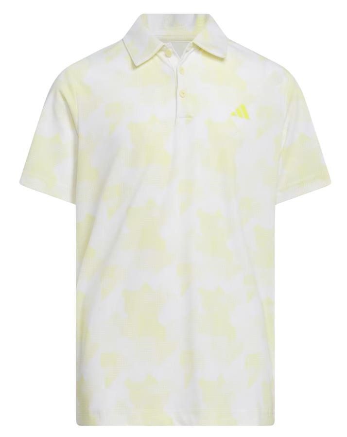 Adidas Printed Scripted junior polo, blanc/jaune poudre