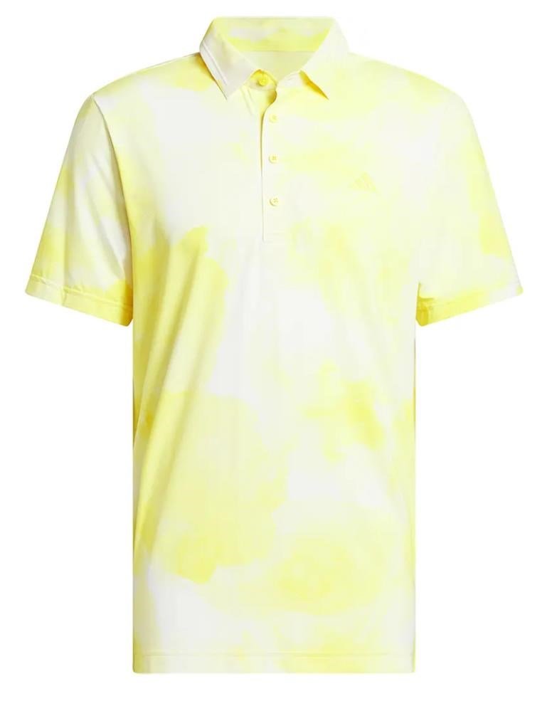 Adidas Ultimate365 Tour Printed polo homme, blanc/jaune poudre