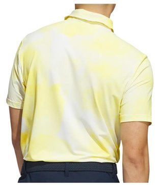 Adidas Ultimate365 Tour Printed polo homme, blanc/jaune poudre