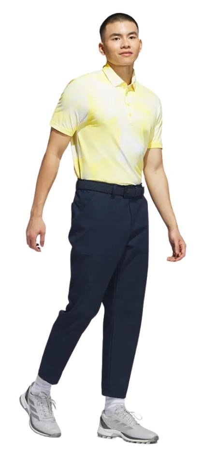 Adidas Ultimate365 Tour Printed polo homme, blanc/jaune poudre