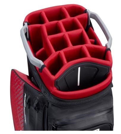 PING Pioneer Monsoon cart bag, noir/rouge