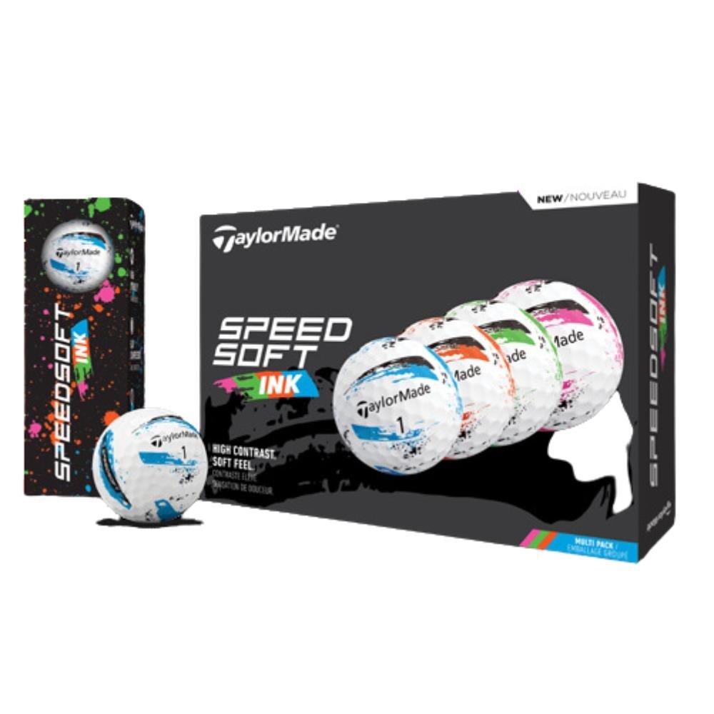 TaylorMade SpeedSoft Ink balles de golf (12 balles), multi