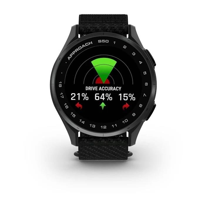 Garmin Approach S50 GPS montre, noir nylon/aluminium argent