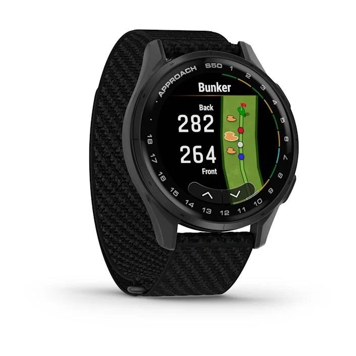 Garmin Approach S50 GPS montre, noir nylon/aluminium argent