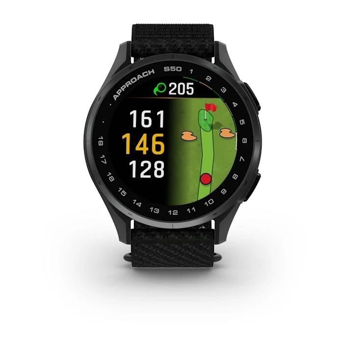 Garmin Approach S50 GPS montre, noir nylon/aluminium argent
