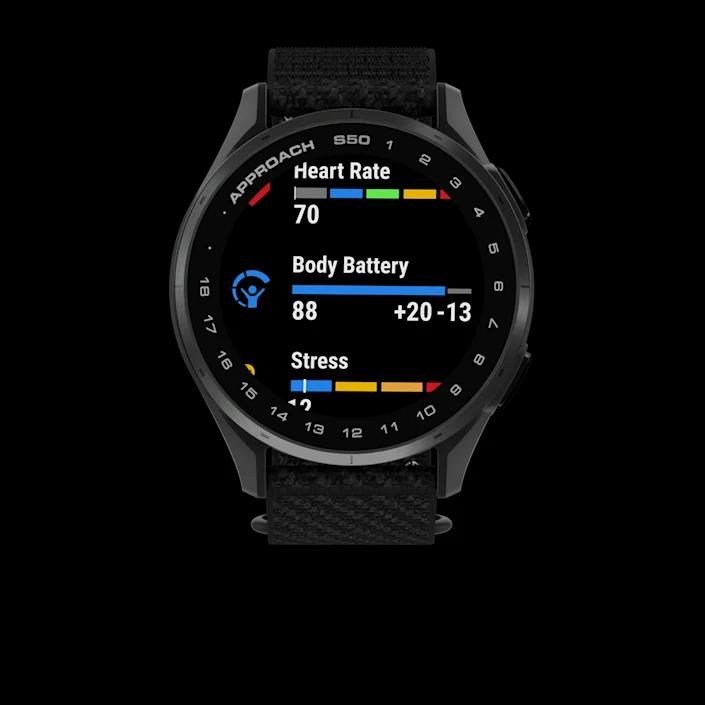 Garmin Approach S50 GPS montre, noir nylon/aluminium argent