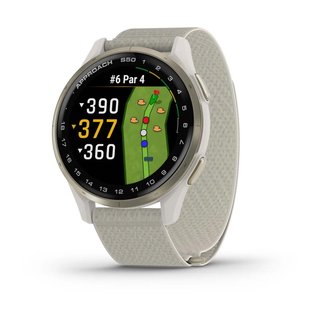 Garmin Approach S50 montre GPS, ivoire nylon/or crème aluminium