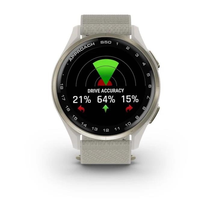 Garmin Approach S50 montre GPS, ivoire nylon/or crème aluminium