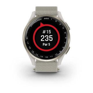 Garmin Approach S50 montre GPS, ivoire nylon/or crème aluminium