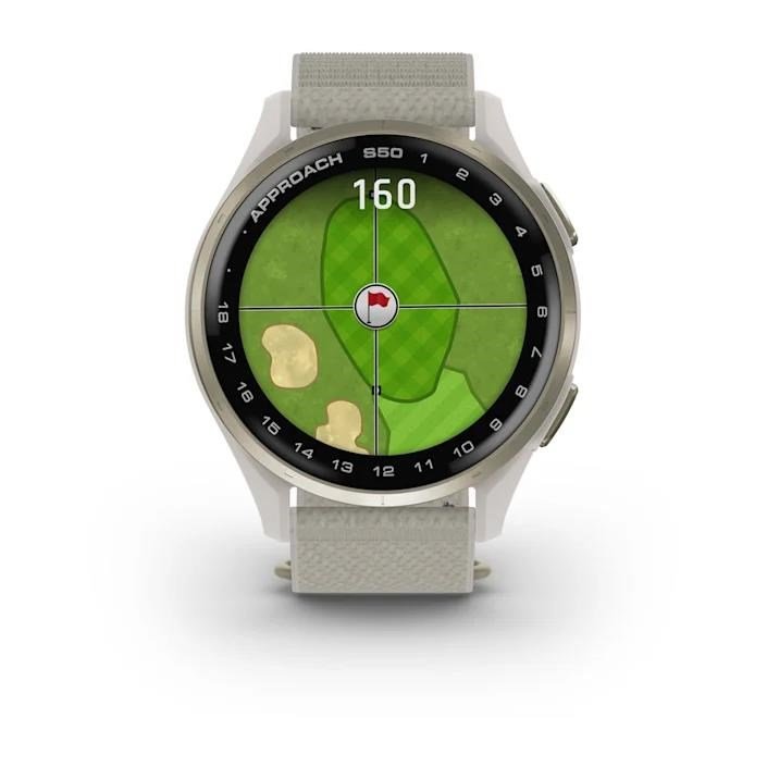 Garmin Approach S50 montre GPS, ivoire nylon/or crème aluminium