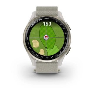 Garmin Approach S50 montre GPS, ivoire nylon/or crème aluminium