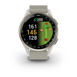 Garmin Approach S50 montre GPS, ivoire nylon/or crème aluminium