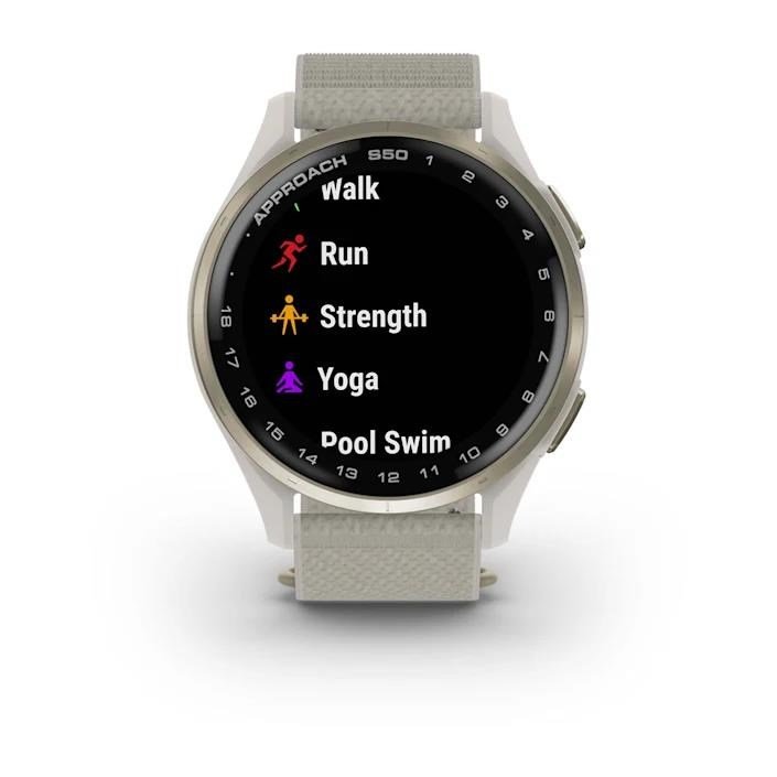 Garmin Approach S50 montre GPS, ivoire nylon/or crème aluminium