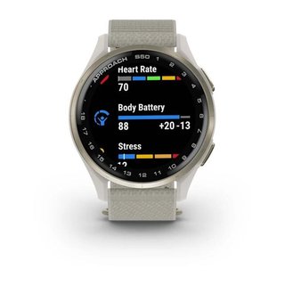 Garmin Approach S50 montre GPS, ivoire nylon/or crème aluminium