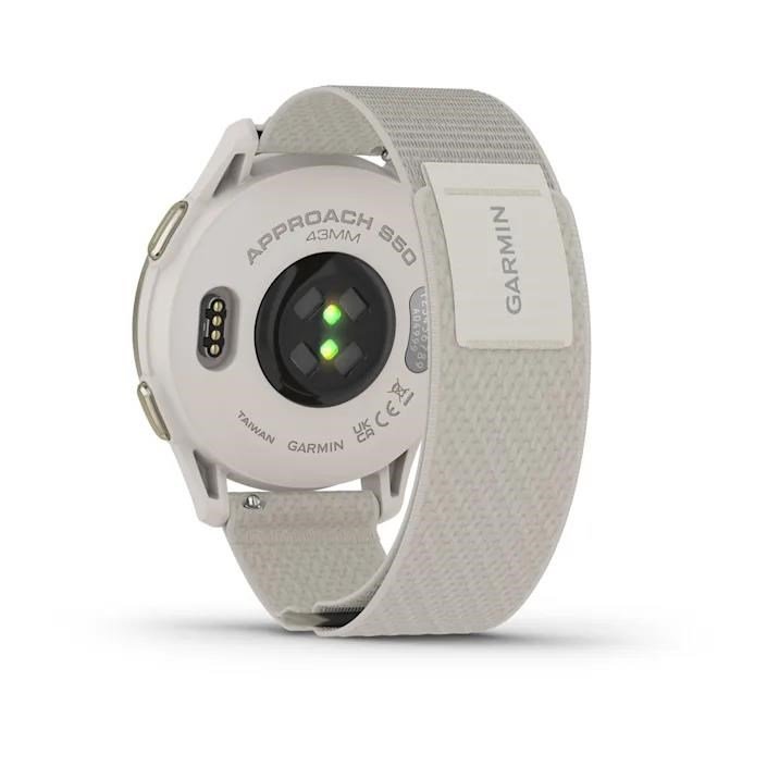 Garmin Approach S50 montre GPS, ivoire nylon/or crème aluminium