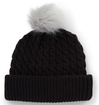 Titleist Cable Knit Pom Pom casquette femme d'hiver, noire