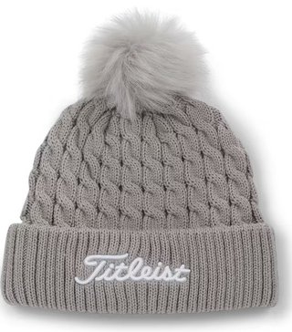 Titleist Cable Knit Pom Pom bonnet d'hiver femme, gris clair