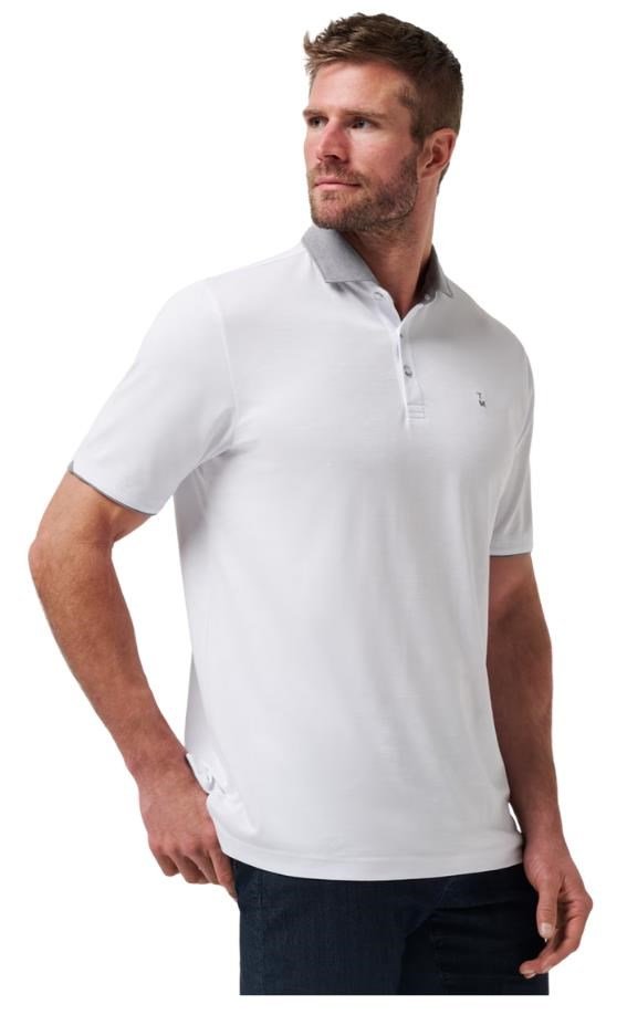 Travis Mathew Reservation Number polo homme, blanc